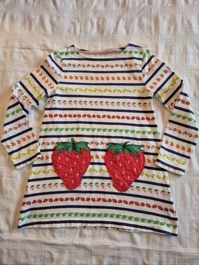Mini Boden girls 7/8 years Strawberry Pockets Tunic Dress VGUC
